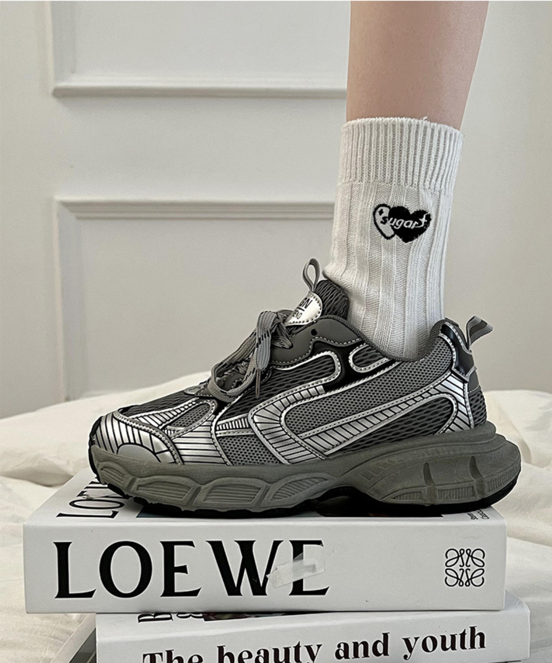 シルバーライン厚底ダッドスニーカー