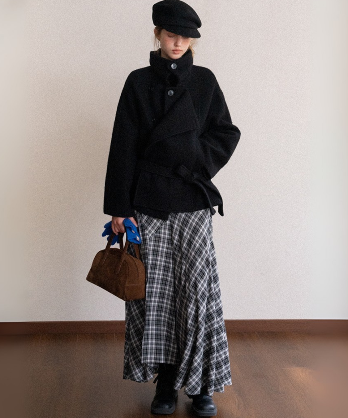 ダブルボタンベルテッドショートジャケット