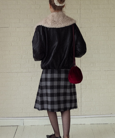 オーバーサイズボアカラーフェイクレザージャケット