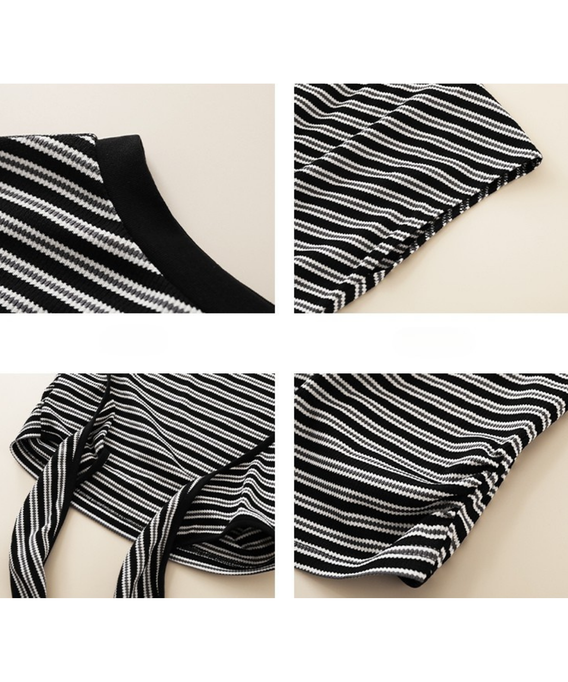 オフショルダーボーダー柄バックオープンカットソー