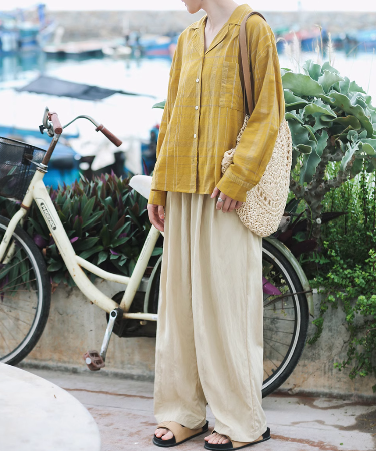 ♡イデアルーチェ♡ イエロースカラジャケット イエローチェックシャツジャケット – jemiremi（ジェミレミ）