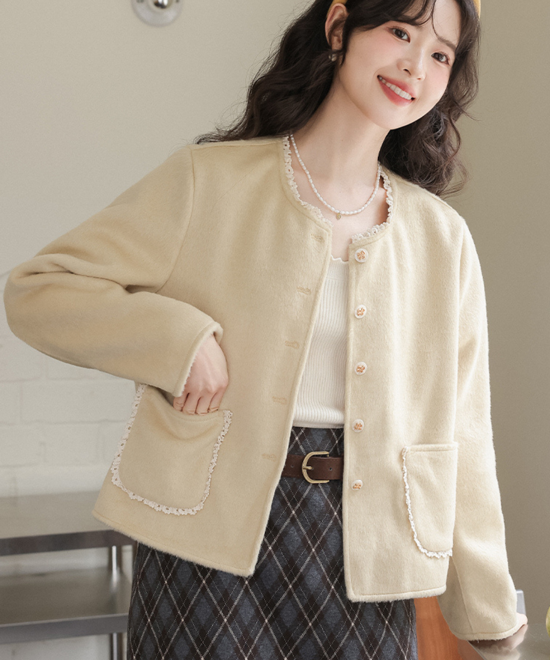 フェミニン配色フリルパイピングジャケット – jemiremi