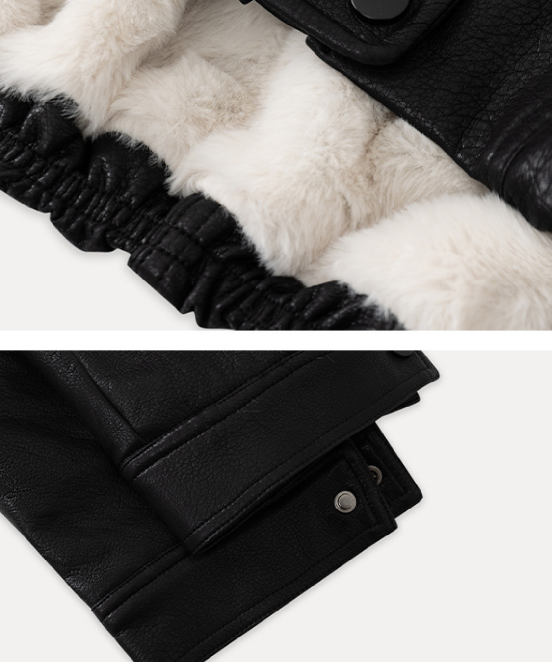 オーバーサイズボアカラーフェイクレザージャケット