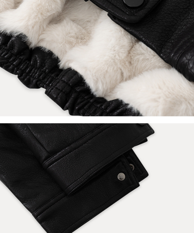 オーバーサイズボアカラーフェイクレザージャケット