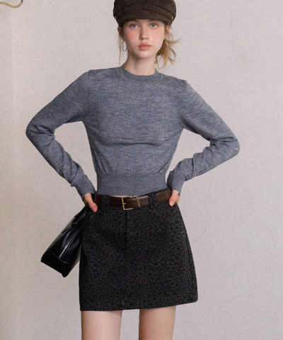 スリムフィットリブニットショートトップス