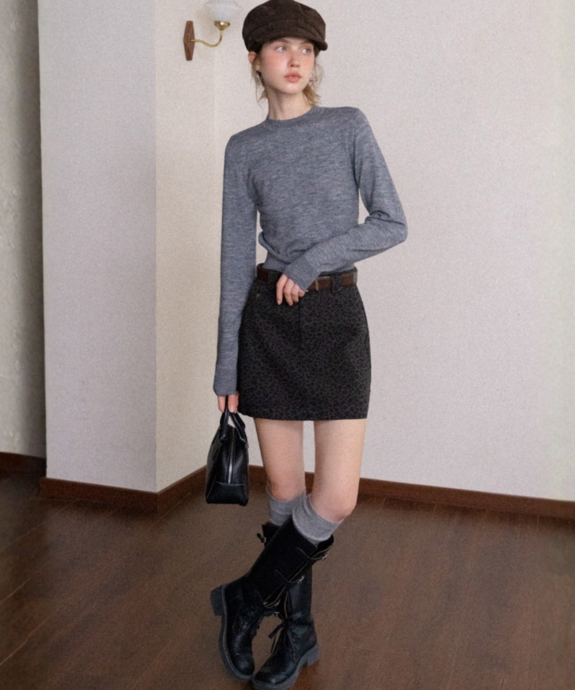 スリムフィットリブニットショートトップス