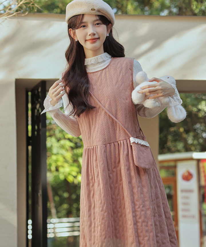 キルティング風フリル裾ワンピース – jemiremi（ジェミレミ）