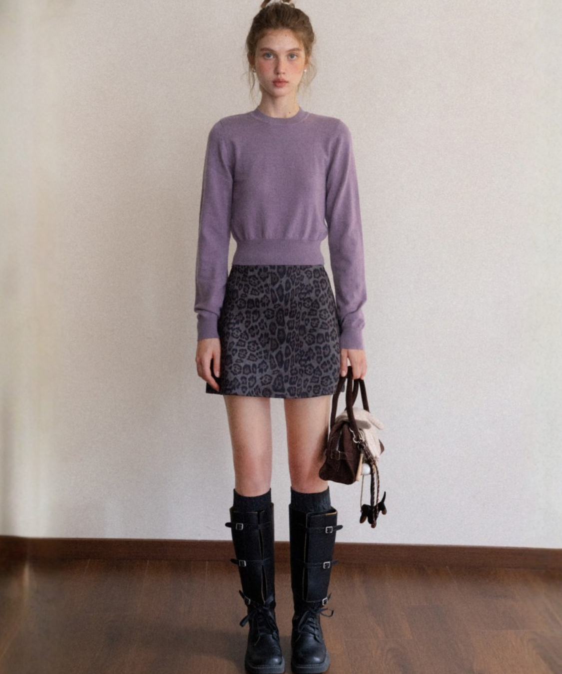 スリムフィットリブニットショートトップス