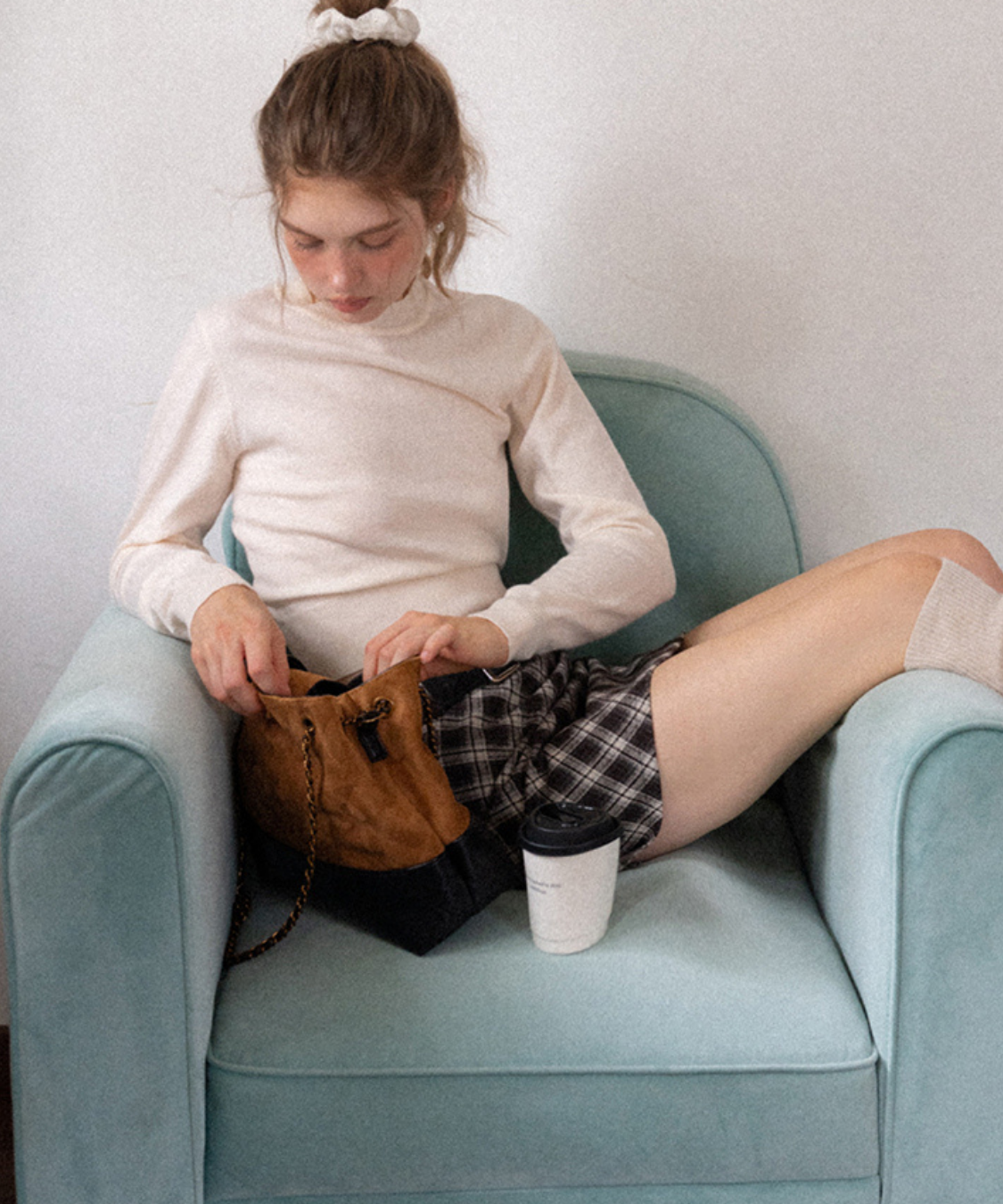 スリムフィットリブニットショートトップス