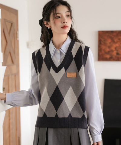 ステッチカラーリボンタイシャツブラウス