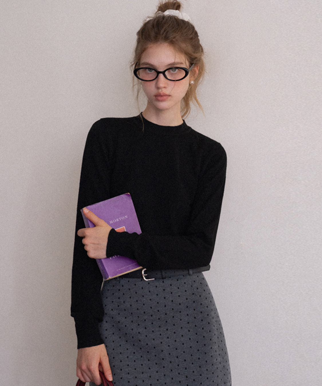 スリムフィットリブニットショートトップス