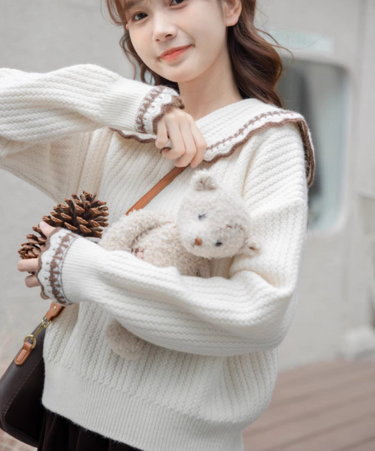 フリルカットドールカラーセーター