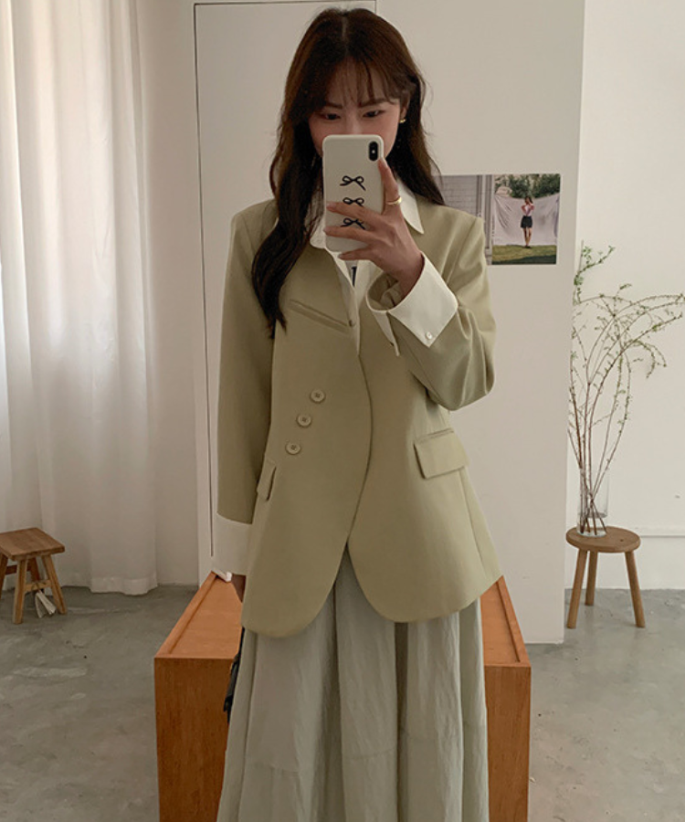 シャツドッキングフェイクツーピースジャケット – jemiremi（ジェミレミ）