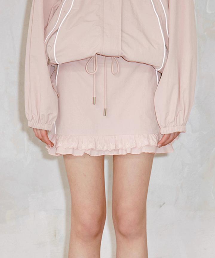 ガーリースポーティスウェットトップス スポーティラインフリルミニ  