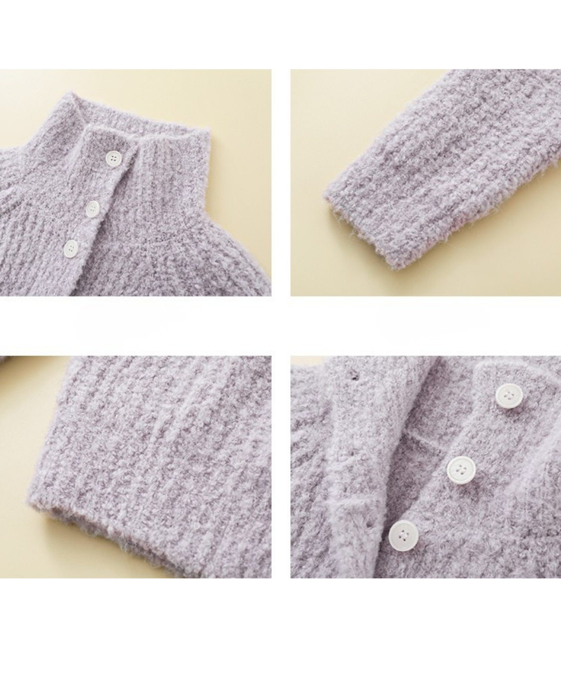 スタンドネックモヘア調オーバーサイズカーディガン