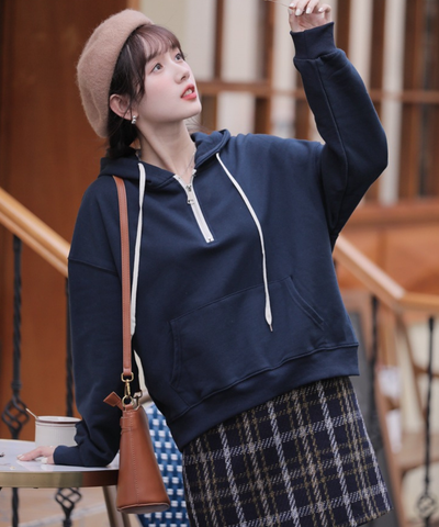 ハーフジップスウェットパーカー