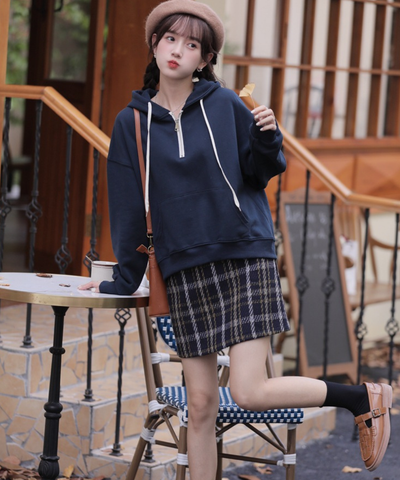 ハーフジップスウェットパーカー