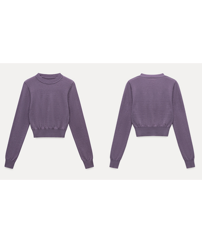 スリムフィットリブニットショートトップス