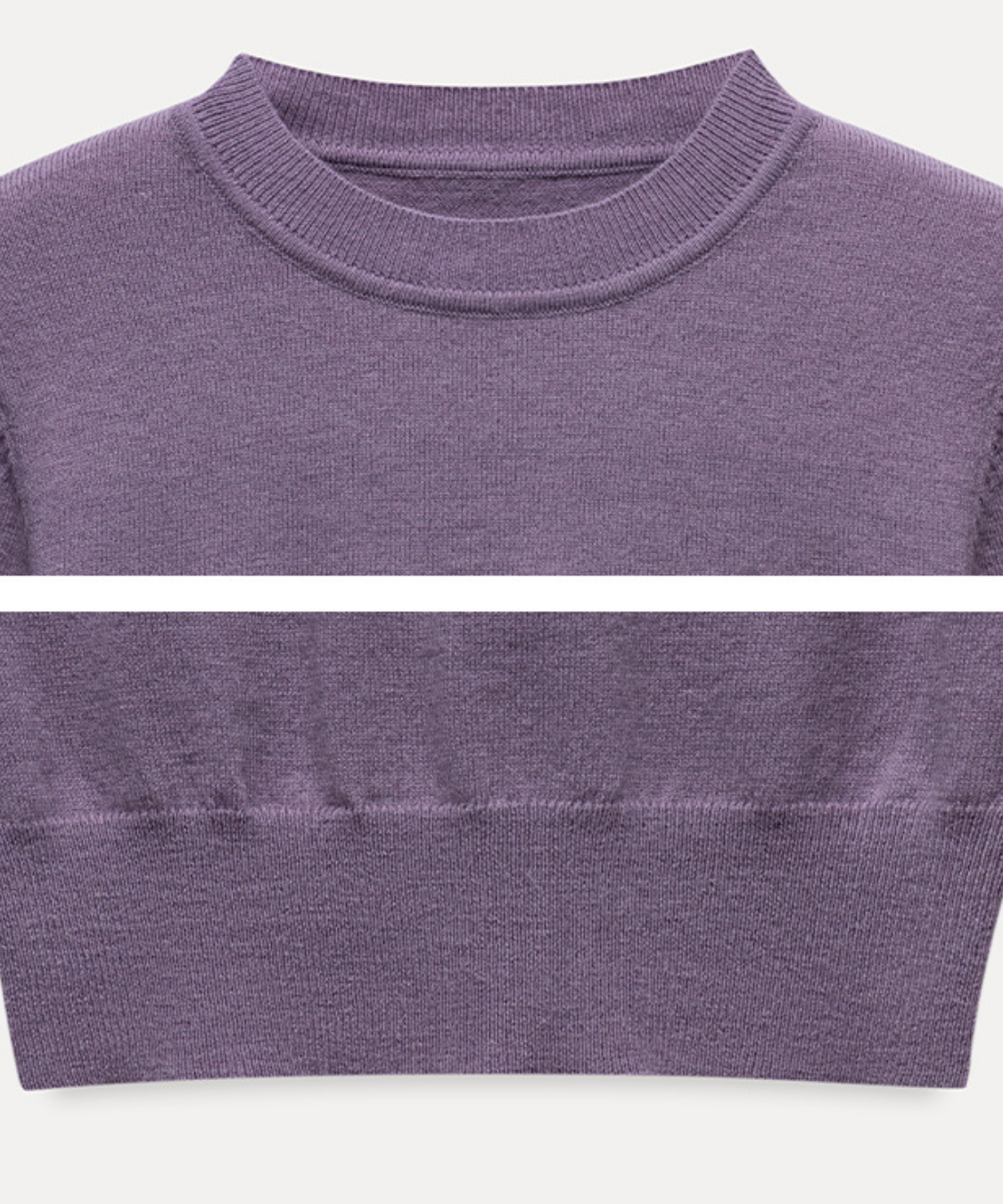 スリムフィットリブニットショートトップス