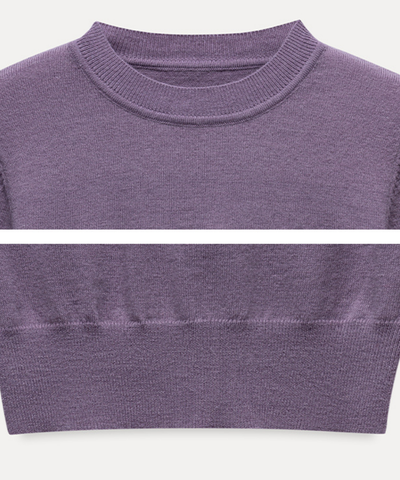 スリムフィットリブニットショートトップス