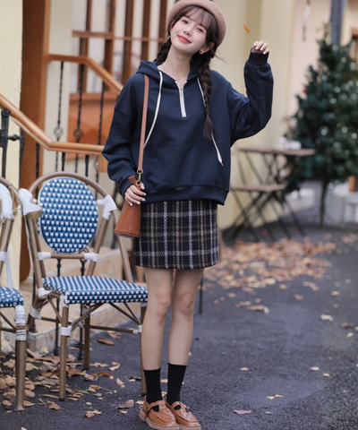 ハーフジップスウェットパーカー