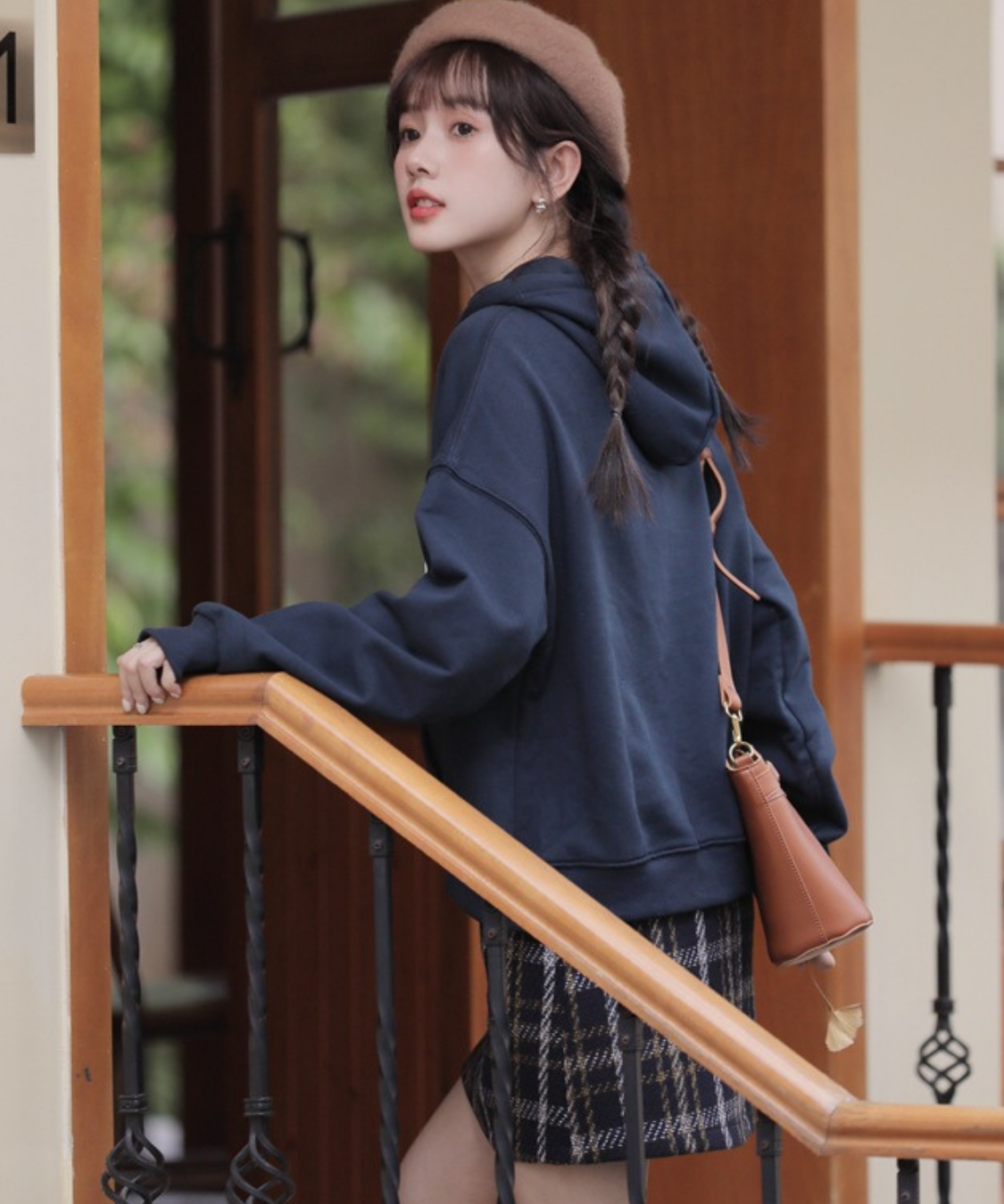 ハーフジップスウェットパーカー