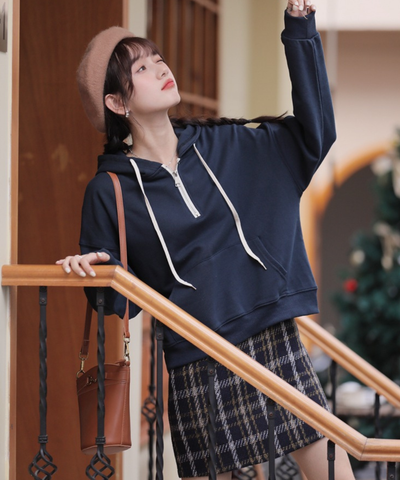 ハーフジップスウェットパーカー