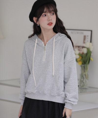 ハーフジップスウェットパーカー