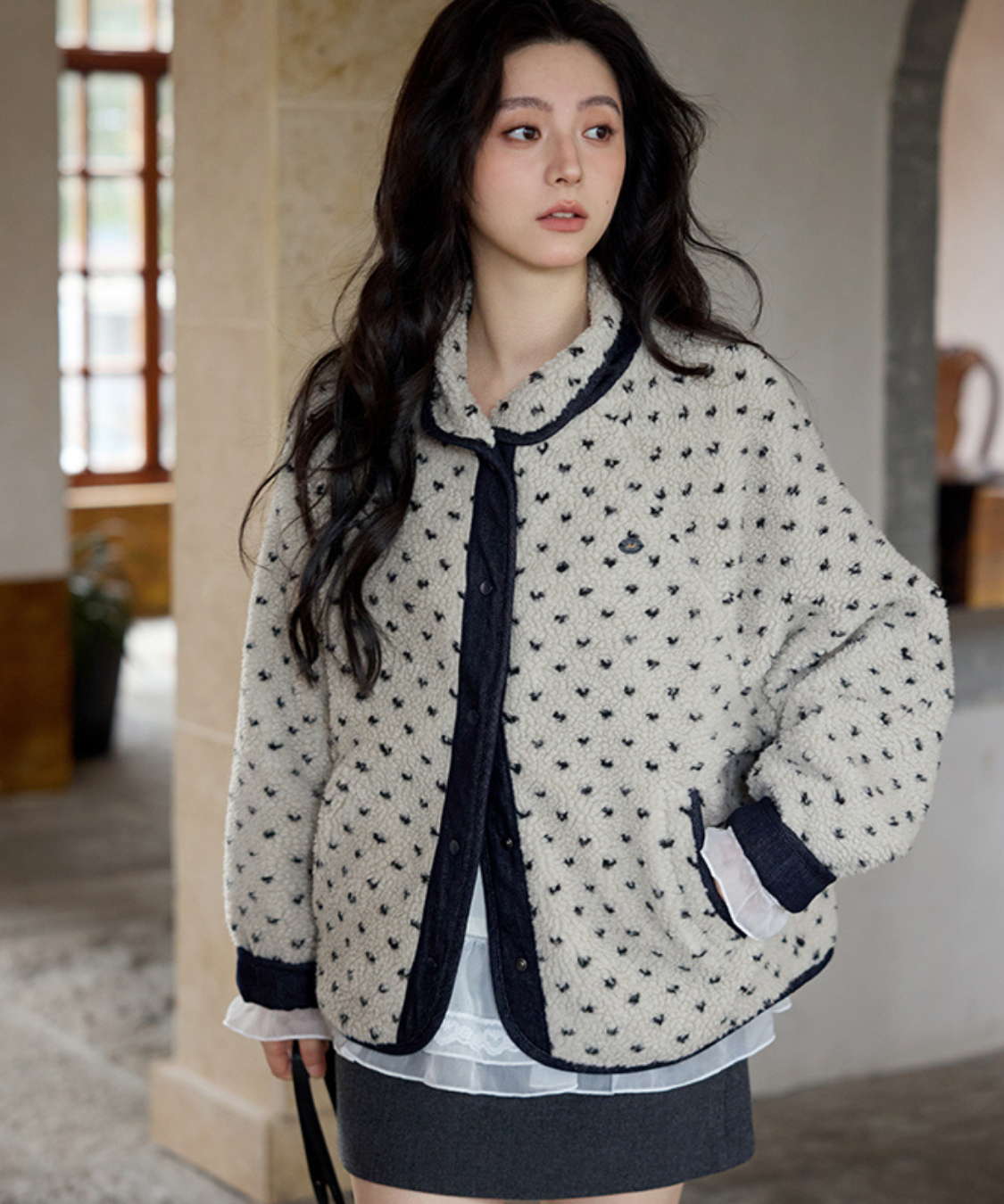 ボア×デニムリバーシブルジャケット