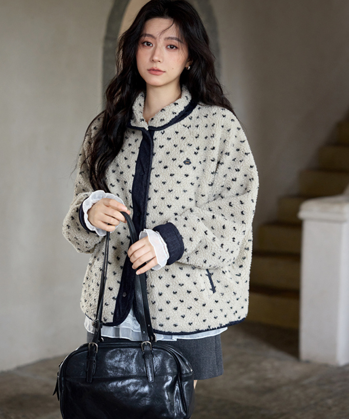 ボア×デニムリバーシブルジャケット