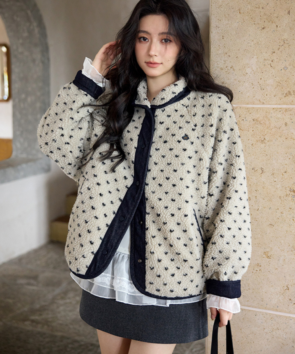 ボア×デニムリバーシブルジャケット