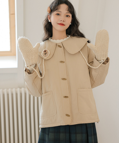 フラワーモチーフ付きビッグカラートグルジャケット