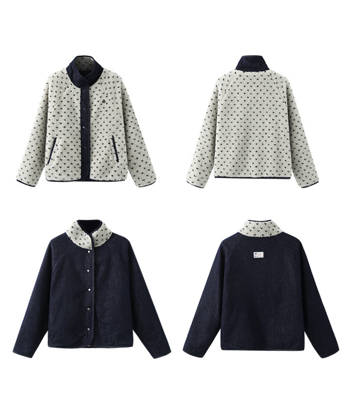 ボア×デニムリバーシブルジャケット