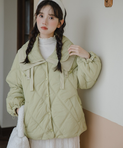 ダブルビッグセーラーカラーキルティングジャケット