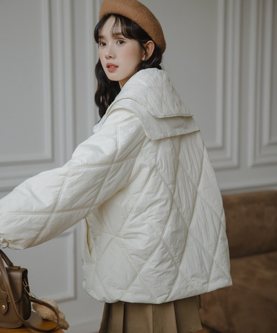 ダブルビッグセーラーカラーキルティングジャケット