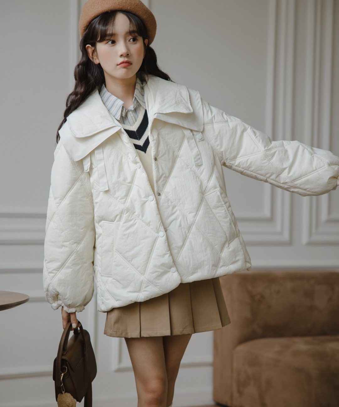 ダブルビッグセーラーカラーキルティングジャケット – jemiremi