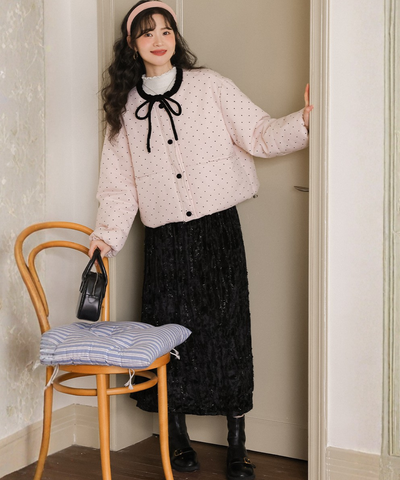 リボンドット中綿ジャケット