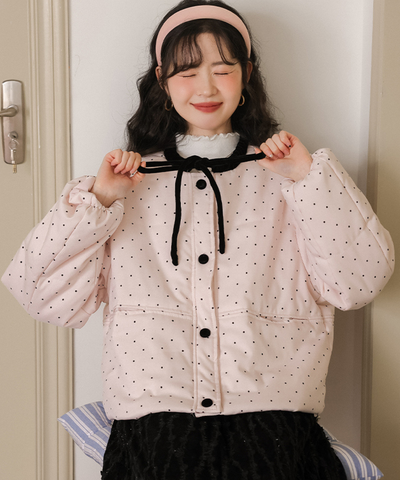 リボンドット中綿ジャケット