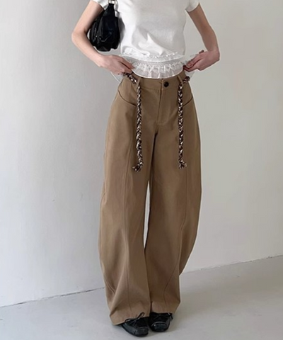 ロープベルト付きセンターシームバルーンパンツ