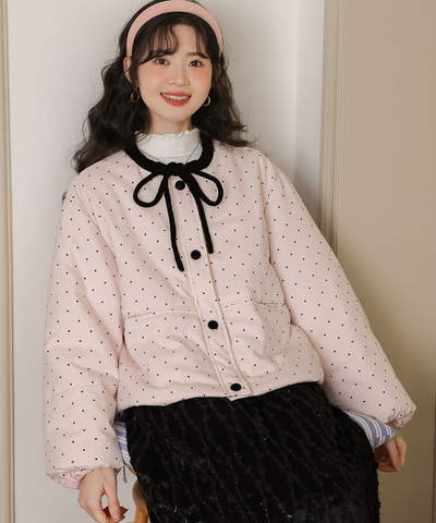 リボンドット中綿ジャケット