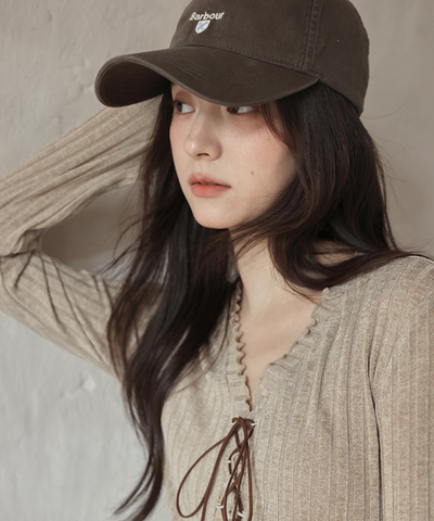 フロントレースアップリブメロウカットソー