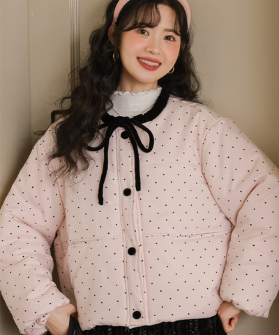 リボンドット中綿ジャケット