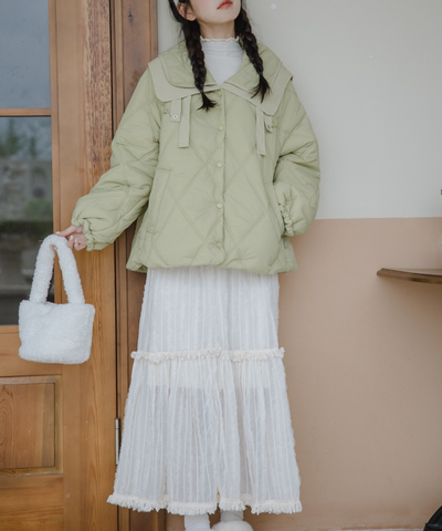 ダブルビッグセーラーカラーキルティングジャケット