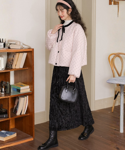 リボンドット中綿ジャケット