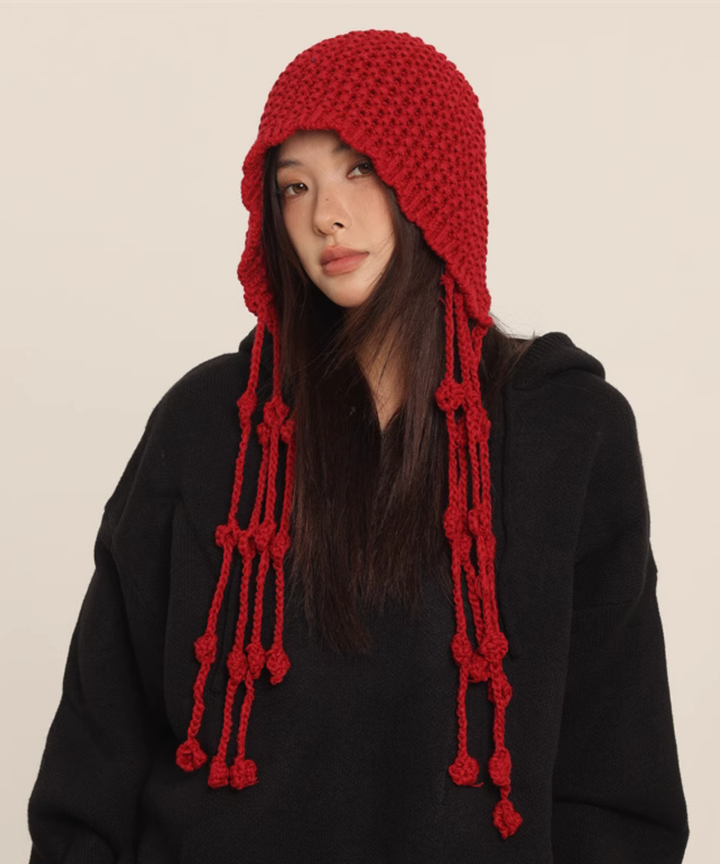 LIMI feu フリンジ付きニット帽 LIMI feu フリンジ付きニット帽