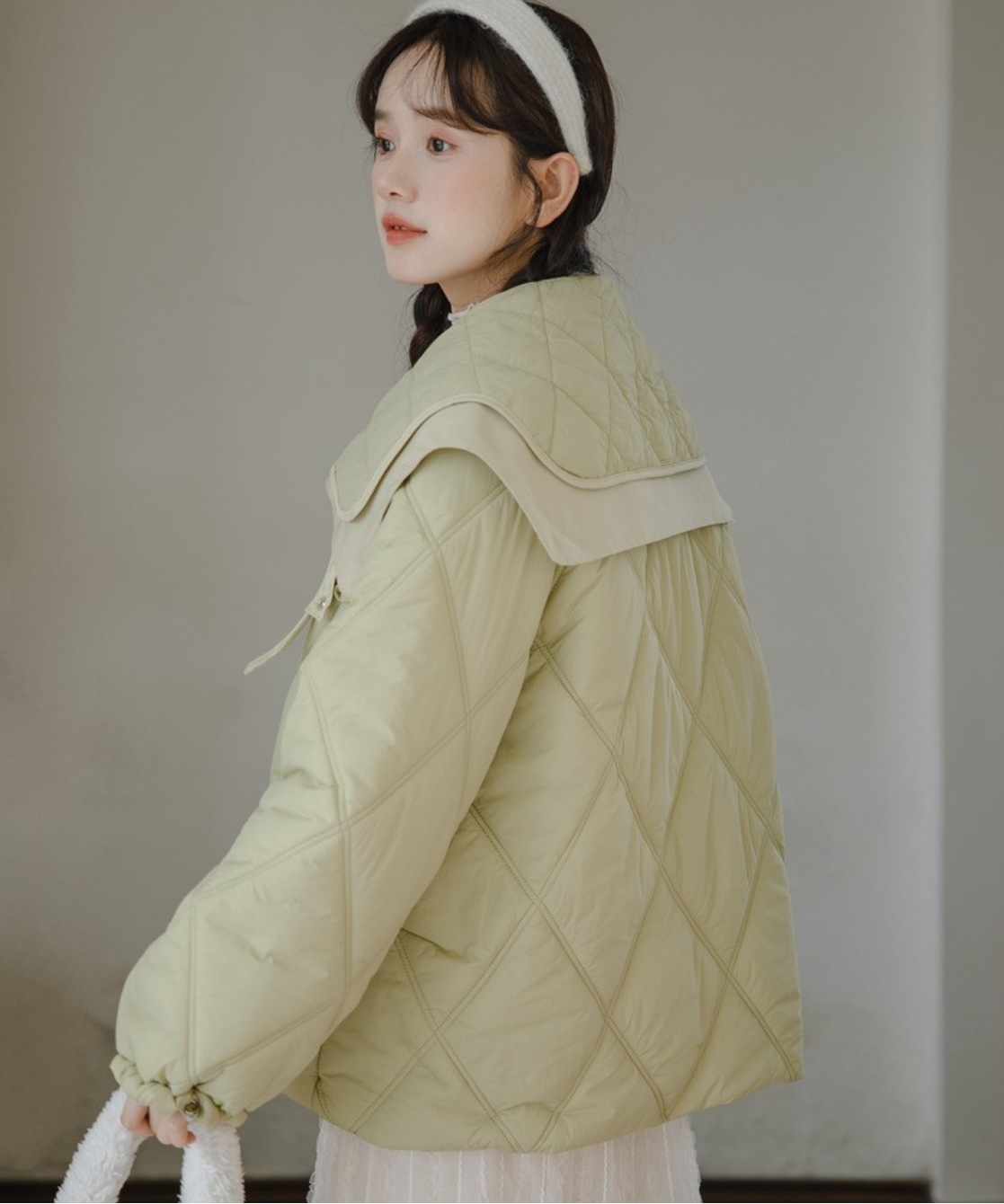 ダブルビッグセーラーカラーキルティングジャケット