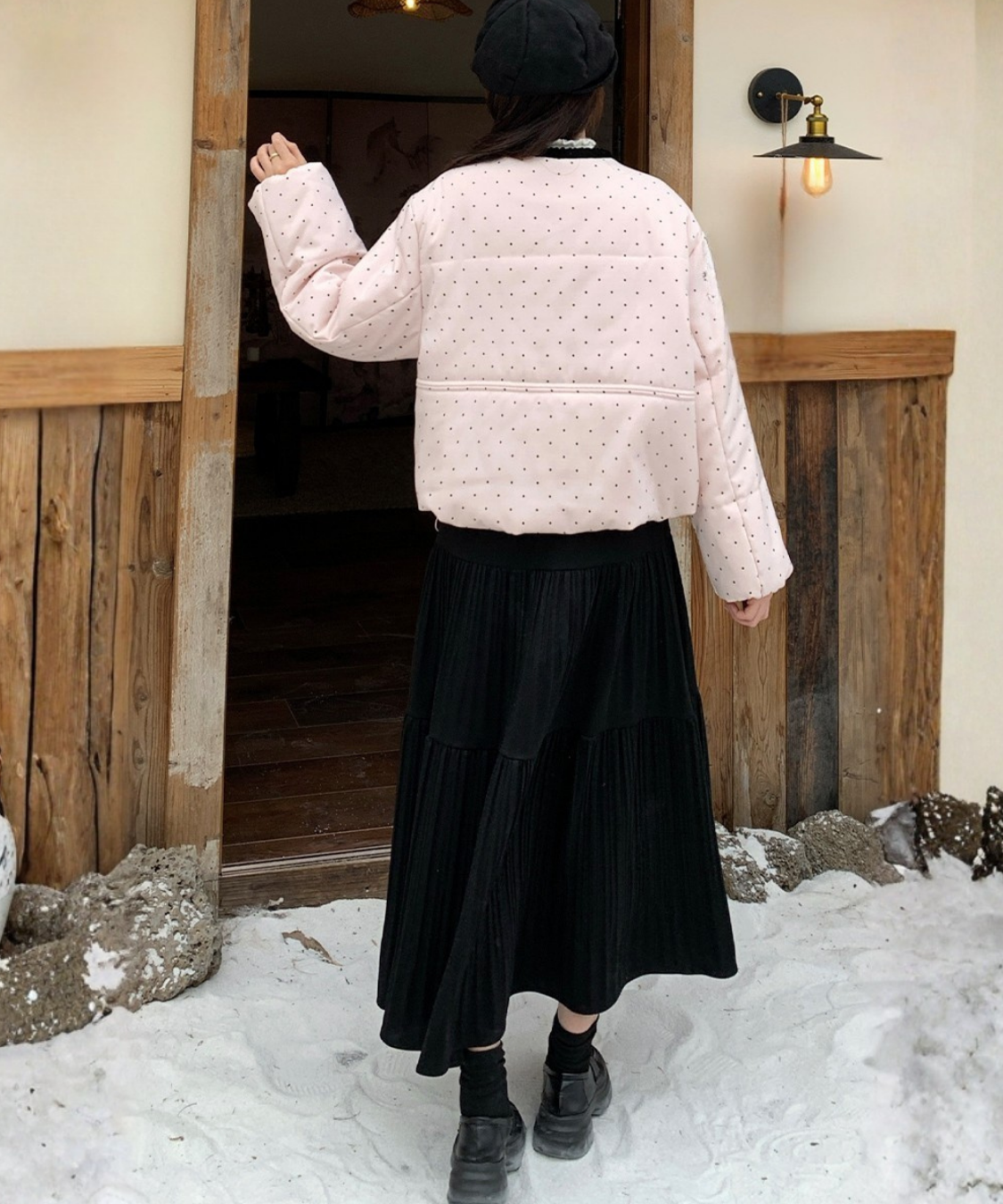 リボンドット中綿ジャケット