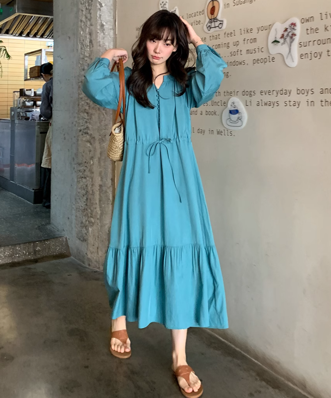 スリットVネックロングワンピース – jemiremi（ジェミレミ）