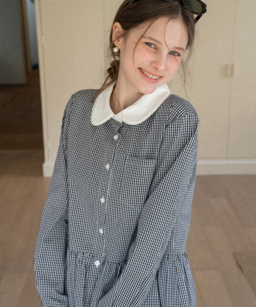 ギンガムチェックペプラムブラウス – jemiremi（ジェミレミ）