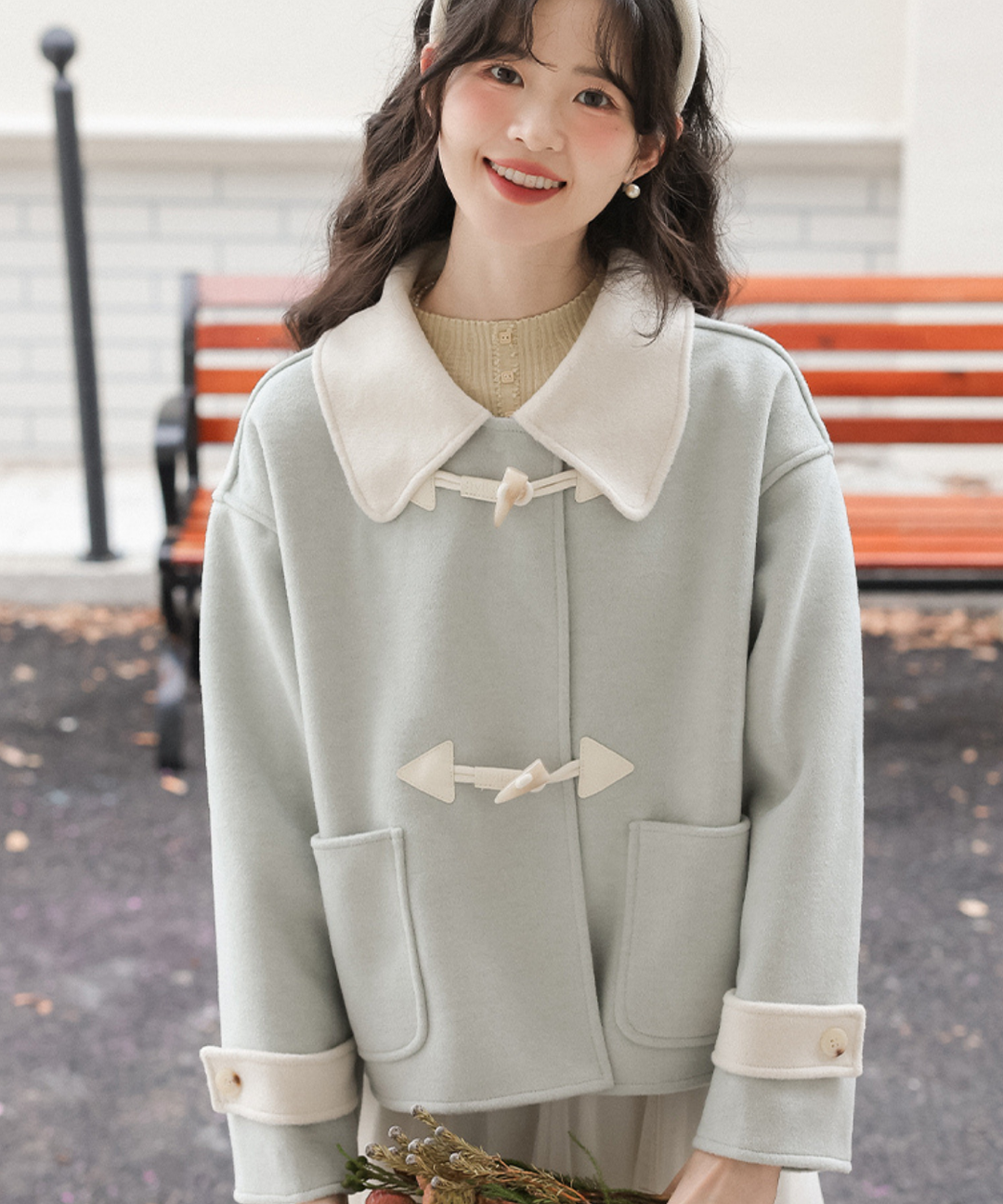 配色ビッグカラートグルショートコート – jemiremi（ジェミレミ）